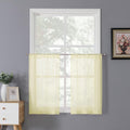 Tollpiz Short Sheer Tier Curtains Linen Textured Half Kitchen Curtain Sheers by Tollpiz