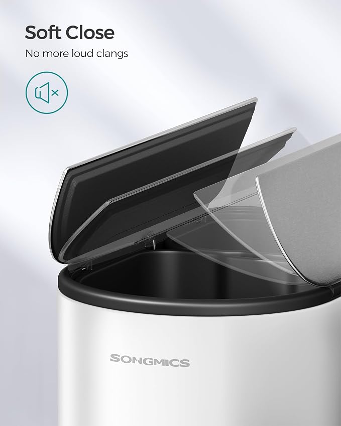 SONGMICS 13-Gallon Dual Kitchen Trash Can, 5.3 and 8 Gallon Compartments - Image 5