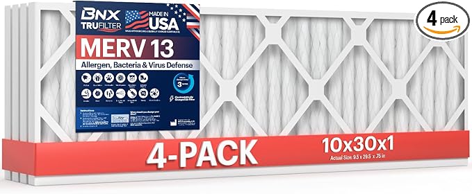 BNX TruFilter 10x30x1 Air Filter MERV 13 by BNX