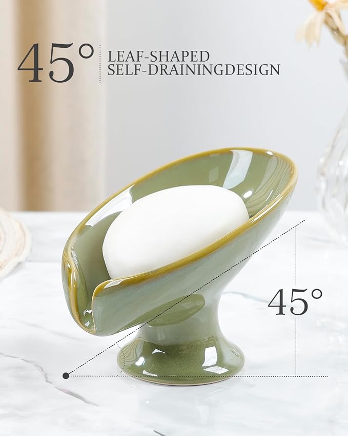 Soap Dish, Self Draining Bar Soap Holder - Image 5