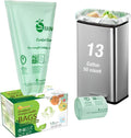 100% Home Compostable Trash Bags 13 Gallon Tall Kitchen, 0.9 Mil, Kitchen by OrangeBio