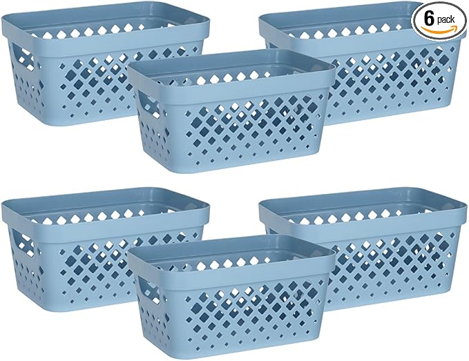 Glad Plastic Baskets for Organizing, Linen Closet, and Bathroom | Nesting Shelf by GladTrashFoodStorage