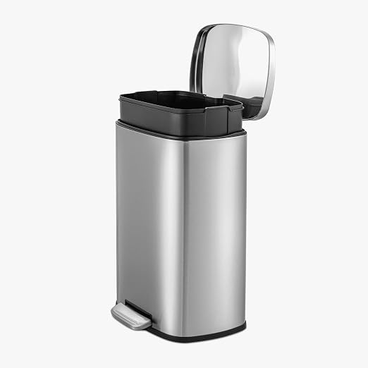 QUALIAZERO 50L / 13 Gallon Stainless Steel Step-On Kitchen Trash Can Soft-Close - Image 4