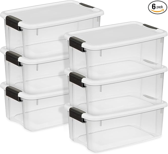 Sterilite 6-Pack Ultra Latching Box, Storage Bins by Sterilite