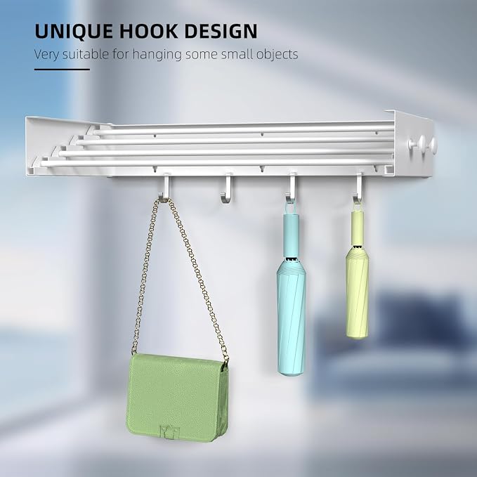 Drying Rack Clothing, Clothes Drying Rack Wall Mounted, Laundry Drying Rack - Image 5