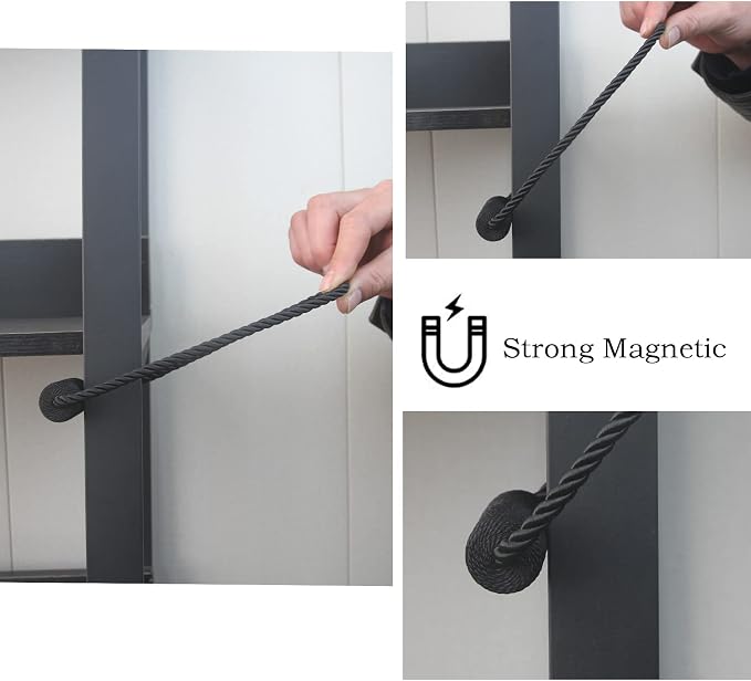 Magnetic Curtain Tiebacks 4 Pack Black Curtain Rope Tieback Curtain Holders - Image 5