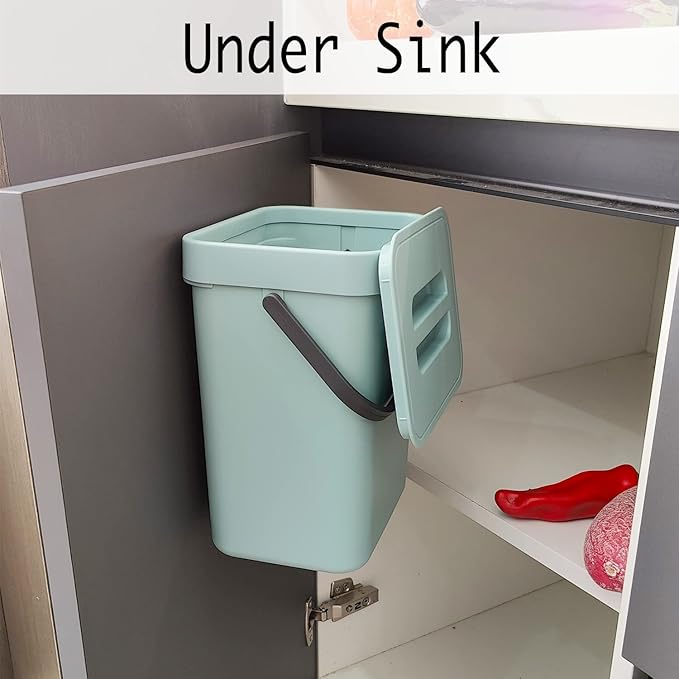 LALASTAR Small Trash Can with Lid, Compost Bin Indoor Kitchen Sealed Under Sink - Image 4
