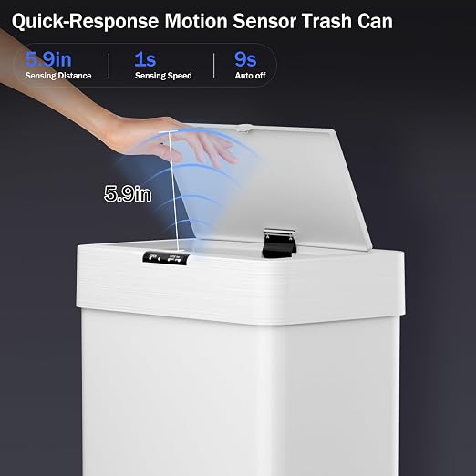 TLSUNNY 21.1 Gallon Motion Sensor Trash Can, Touchless Automatic Garbage Can - Image 3