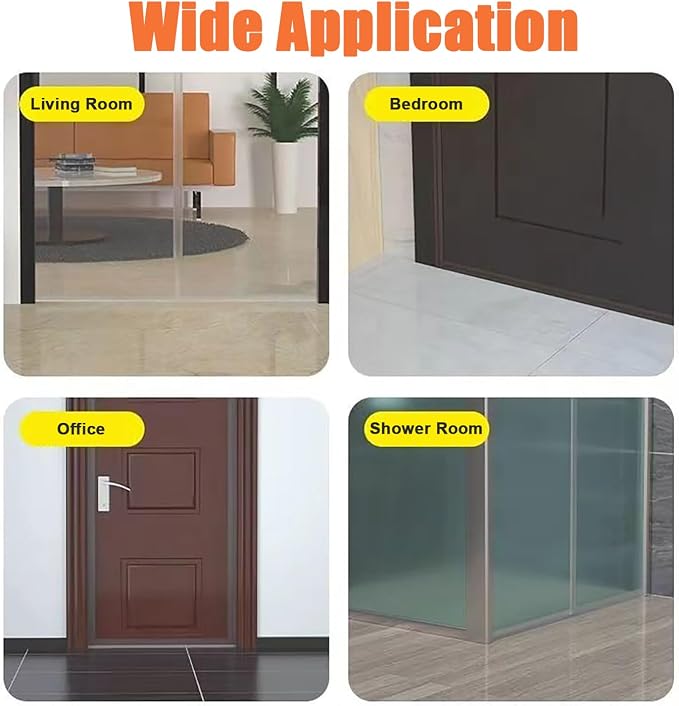 Upgraded 49.2FT Silicone Weather Stripping Door Seal, No Residue Glass Shower - Image 3