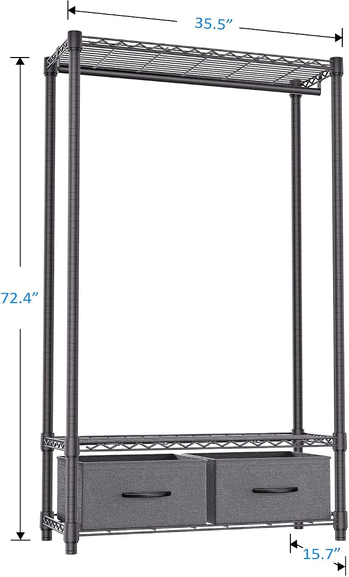 IZEUK Heavy Duty Garment Rack Wire Clothes Rack - Image 7