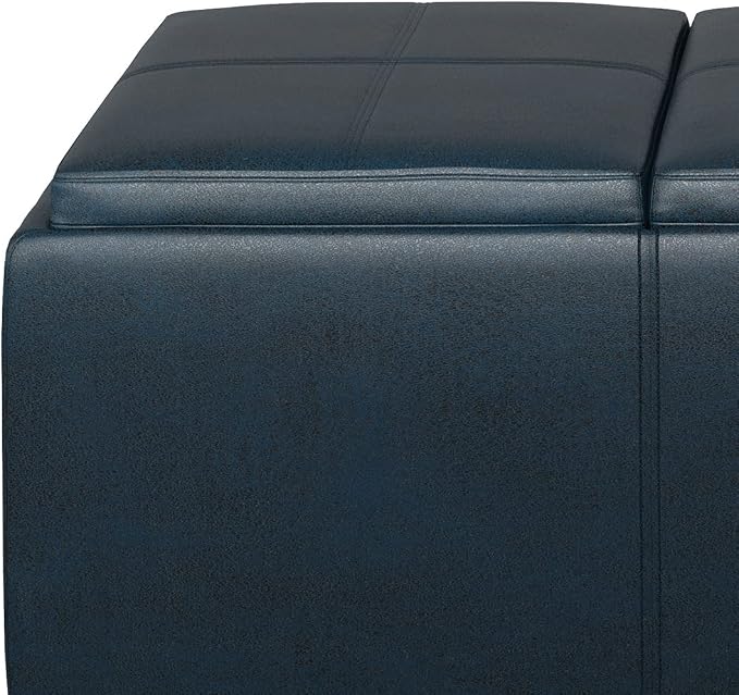 SIMPLIHOME Avalon 42 inch Wide Contemporary Rectangle Storage Ottoman in - Image 6