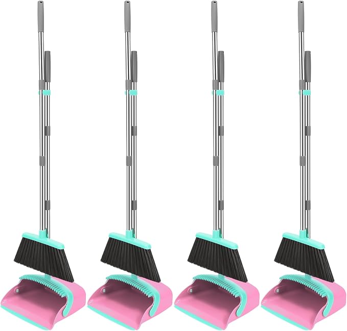 NACENA Broom and Dustpan Set, 52-in Long Adjustable Handle Broom Dustpan Combo by NACENA