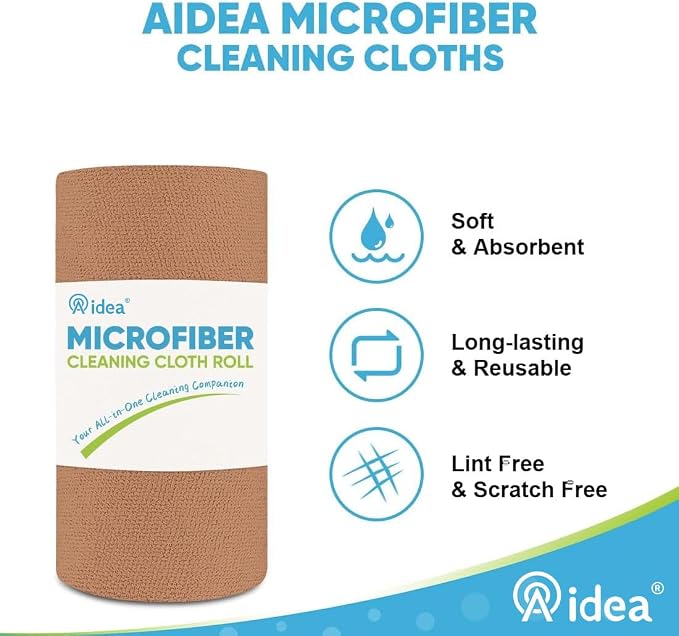 AIDEA Microfiber Cleaning Cloth 165 Sheets 3 Roll, Microfiber Towels - Image 3
