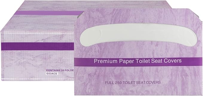 EZbrnd Premium Half-Fold Disposable Toilet Seat Covers, Flushable Paper Cover by EZbrnd