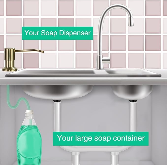 Soap Dispenser for Kitchen Sink, Built in Sink Soap Dispenser, Countertop Soap - Image 3