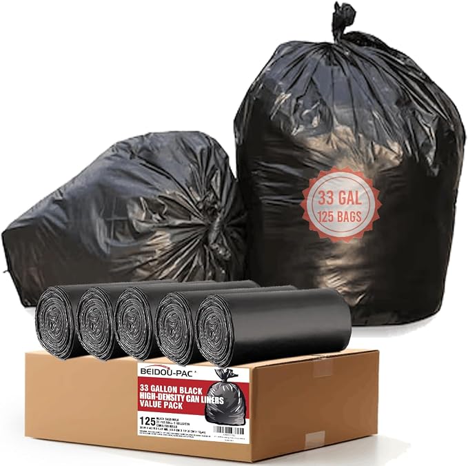 33 Gallon Trash Bags, Construction, Industrial, Janitorial by BEIDOU-PAC