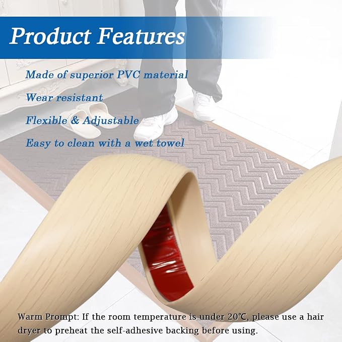 Floor Transition Strip Self Adhesive Carpet & Flooring Transitions Edging Trim - Image 3