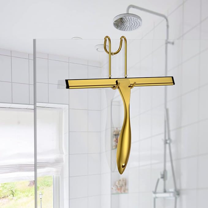 Shower Squeegee for Glass Door 12-Inch Stainless Steel Bathroom Squeegee Window - Image 3