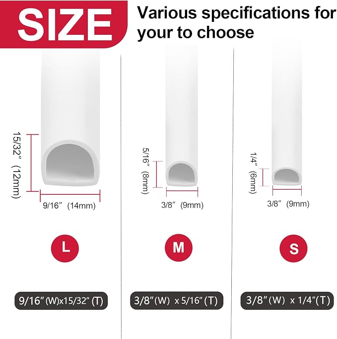 【New Upgrade】 Silicone Door Weather Stripping Door Seal Strip, 19.7 Feet - Image 2