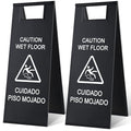Kigley 2 Pcs Wet Floor Sign, 24 Inch Stainless Steel Caution Wet Floor Sign by Kigley