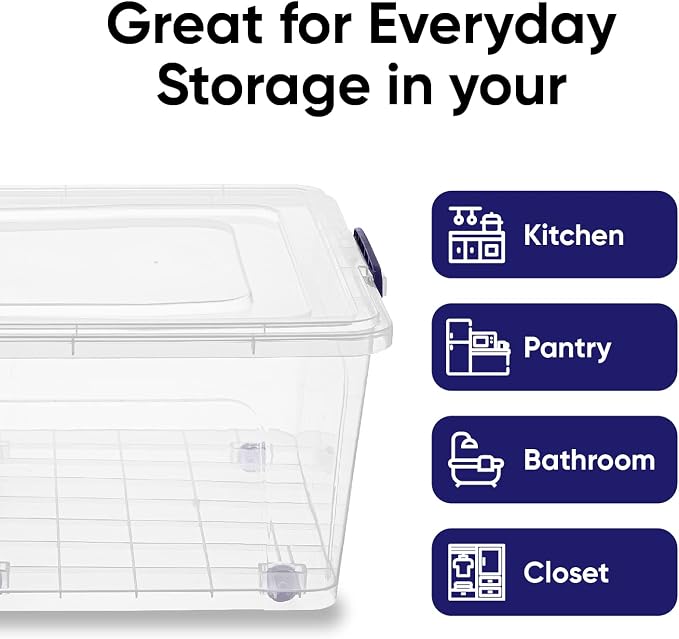 Superio Storage Bins with Lids, Stackable Totes, BPA Free, Odor Free, Organizer - Image 3