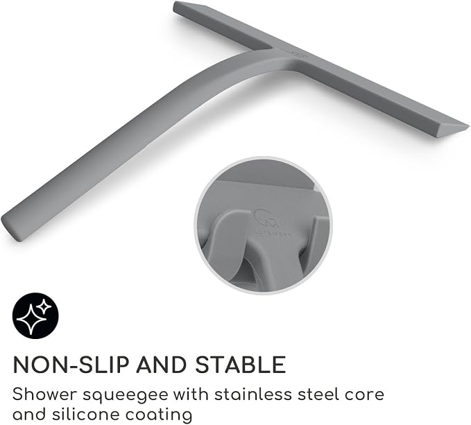 GÜTEWERK Shower Squeegee for Glass Doors, Silicone Window Squeegee, Bathroom - Image 2