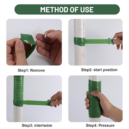 Self Fusing Silicone Tape 4 Rolls 1 in x 10' Green Waterproof Rescue Tape - Image 3