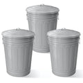 Plexon Round Trash Can 13 Gallon, Vintage Metal Outdoor Trash Can by Plexon