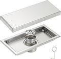 uxcell Rectangular Shower Drain, Brushed 304 Stainless Steel Odor-Proof Floor by uxcell