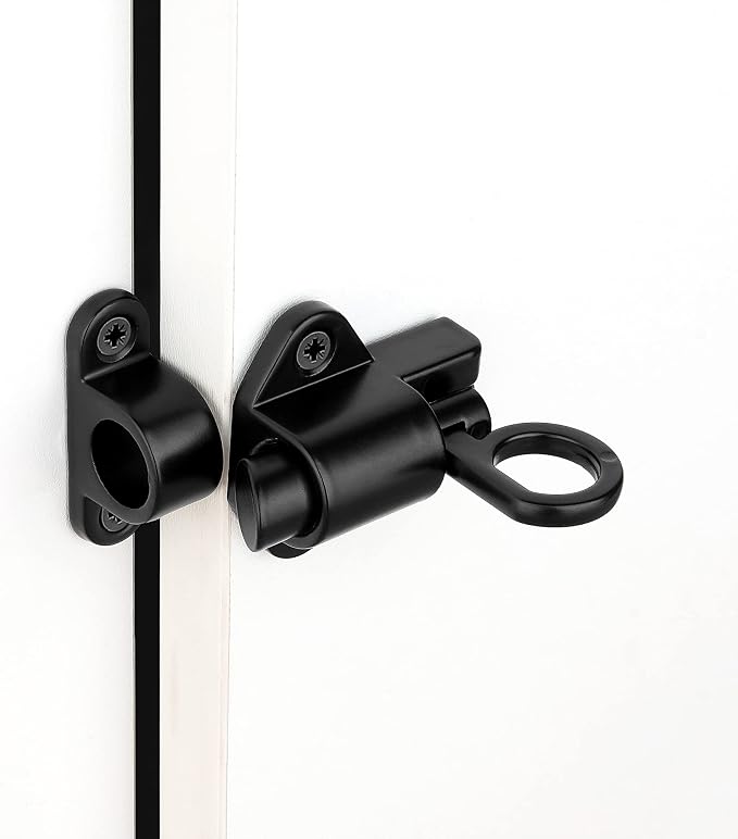 4 Packs Self-Closing Latches，Black Spring Door Lock，Resilient Bolt Latch - Image 5