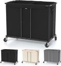 Laundry Hamper with Wheels, 2-Section 230L Large Capacity, Heavy-Duty Rolling by Hodonas