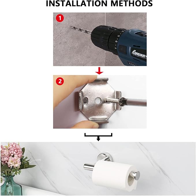 NearMoon Bathroom Toilet Paper Holder, Premium SUS304 Stainless Steel Rustproof - Image 6