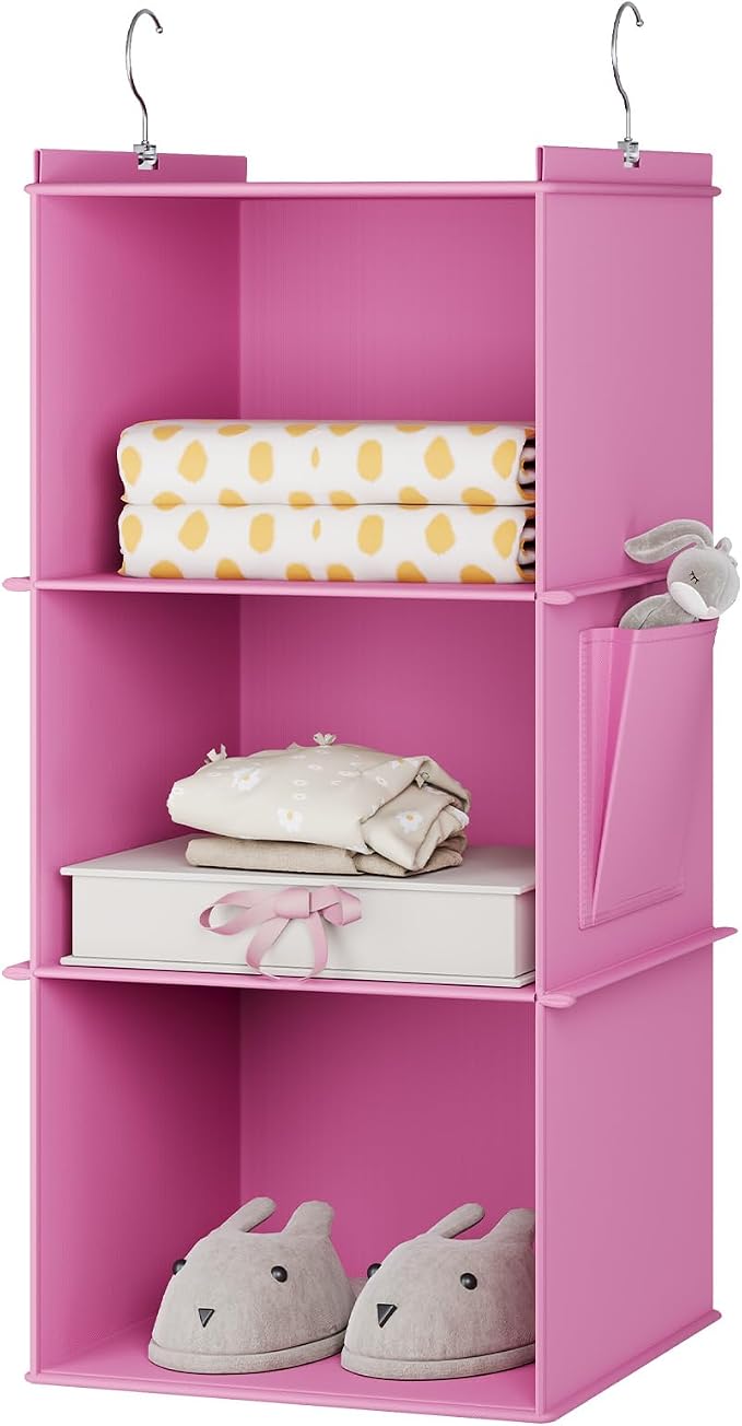 YOUDENOVA Hanging Closet Organizer, 3-Shelf Closet Hanging Storage Shelves by YOUDENOVA