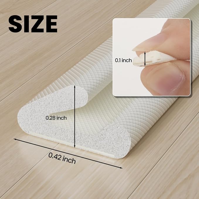 V Shape Foam Weather Stripping Door Frame Seal Strip 19.7FT White, Draft Stopper - Image 2
