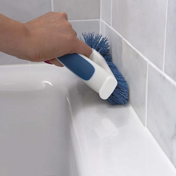 Unger 2-in-1 Grout and Corner Scrubber Brush Tool, Crevice Bathroom Cleaning - Image 4