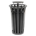 Global Industrial 24 Gallon Heavy-Duty Outdoor Metal Slatted Round Trash by GlobalIndustrial