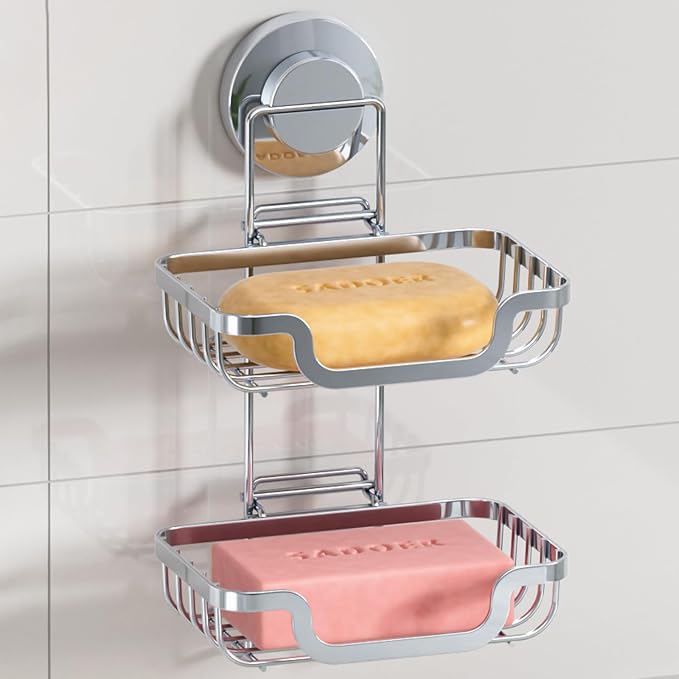 LEVERLOC 2 Tier Soap Holder, Soap Bar Dish by LEVERLOC