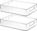 Clear Plastic Storage Bins, Large Fridge Organizer Plastic Bins, Pantry by ShelfShaper