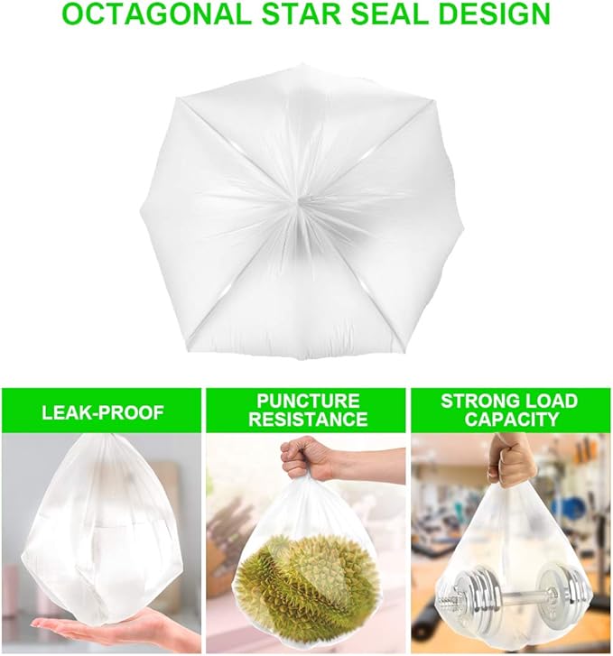 FORID Clear Medium Garbage Bags – 8 Gallon Plastic Trash Bags 30 Liter - Image 3