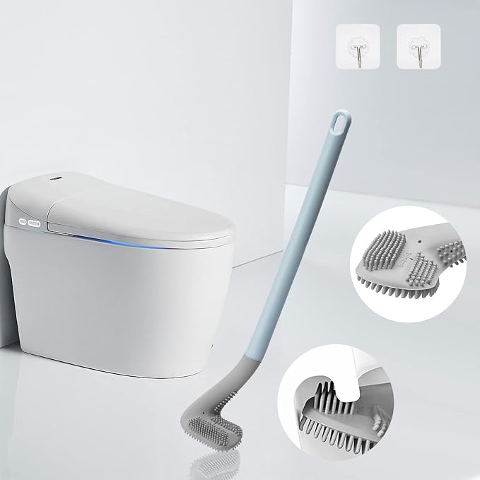 2Pcs Toilet Brush, Slim Compact Bathroom Toilet Scrubber No Dead Corners - Image 4