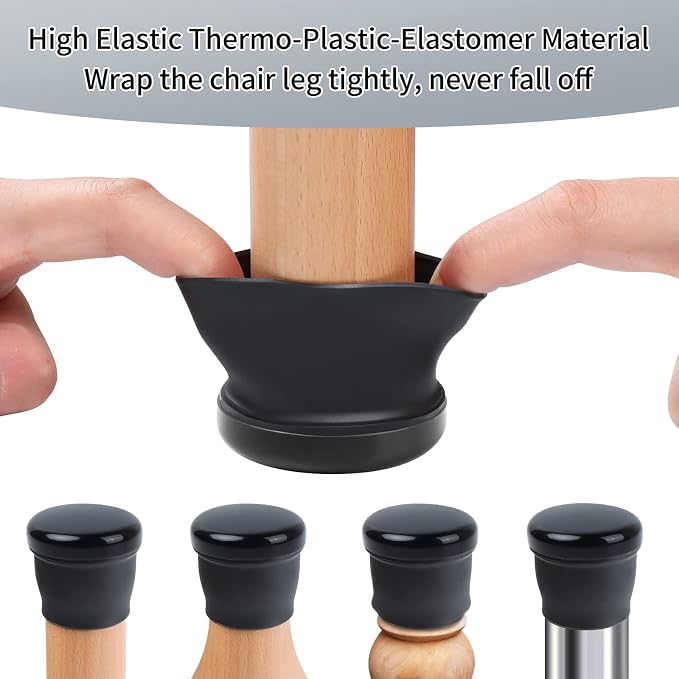 Ezprotekt 24 Pcs Large Black Chair Leg Sliders - Image 3
