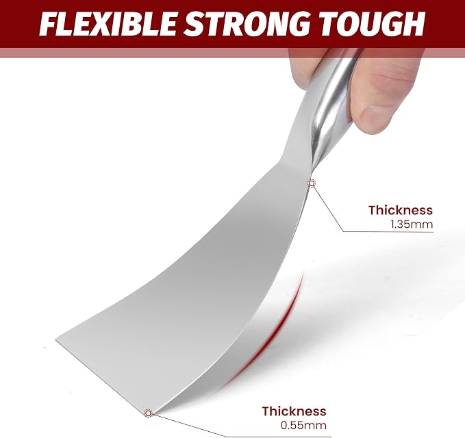 Putty Knife 6 Inch, One Piece Premium Polished All-Stainless Steel Scraper Tool - Image 4