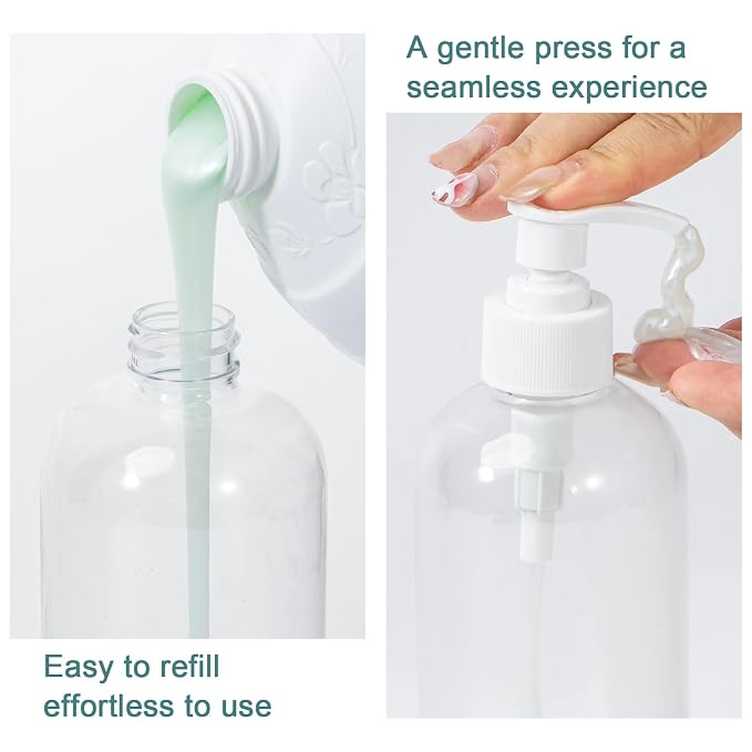 Yebeauty Pump Bottle Dispenser, 2 Pack 13.5oz/400ml Dish Lotion Soap Dispenser - Image 6