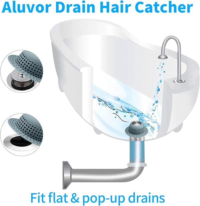 Shower Drain Hair Catcher, Bathtub Drain Cover Foldable Silicone Shower & Tub - Image 3