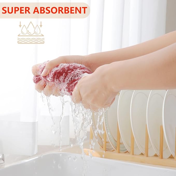 Homaxy 100% Cotton Waffle Weave Kitchen Dish Cloths, Ultra Soft Absorbent Quick - Image 3