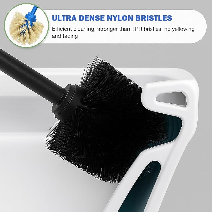 Brushed Nickel Toilet Brush and Holder Set, 304 Stainless Steel Toilet Brush - Image 8