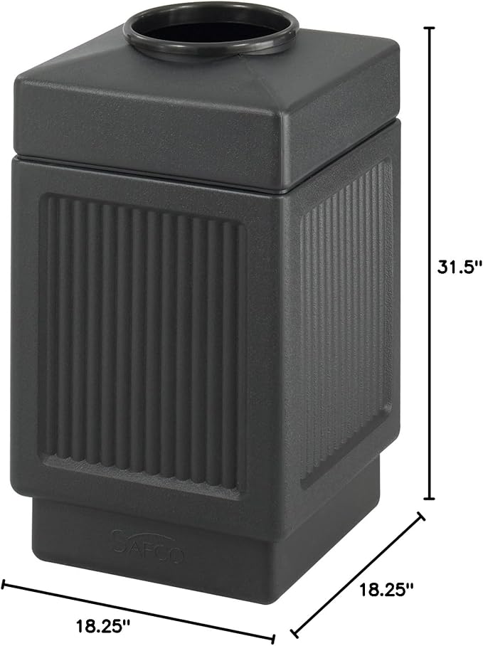 Safco Canmeleon Trash Can, 38 Gallons, Indoor and Outdoor Use, Open Top - Image 4