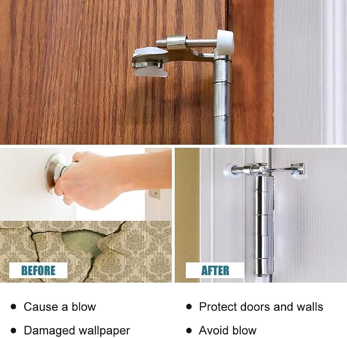 24 Pack Hinge Pin Brushed Nickel Door Stopper, Adjustable Heavy Duty Hinge Pin - Image 5