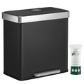 SONGMICS Kitchen Trash Can, 16 Gallon Dual Compartment Garbage Can, 60L Pedal by SONGMICSbySONGMICSHOME