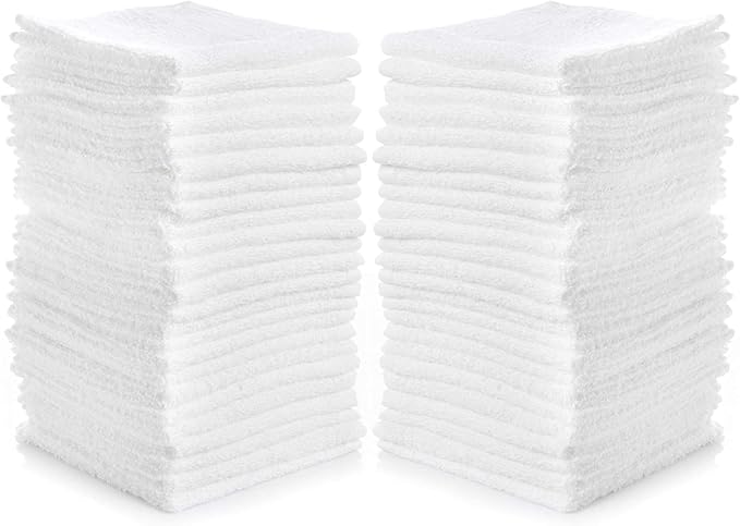 Simpli-Magic Cotton Washcloths White, 40 Pack, Size: 12”x12” by SIMPLI-MAGIC
